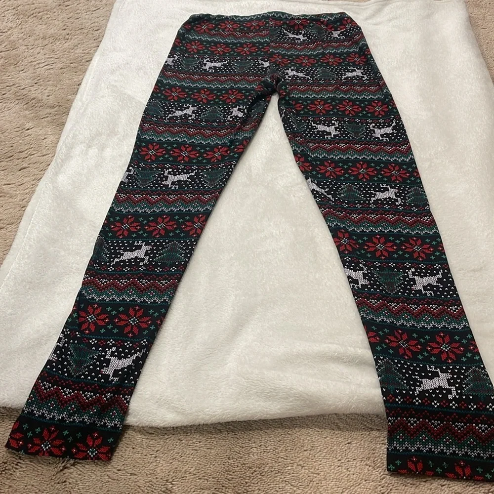 Holiday Reindeer and Snowflake Leggings - Picture 7 of 7